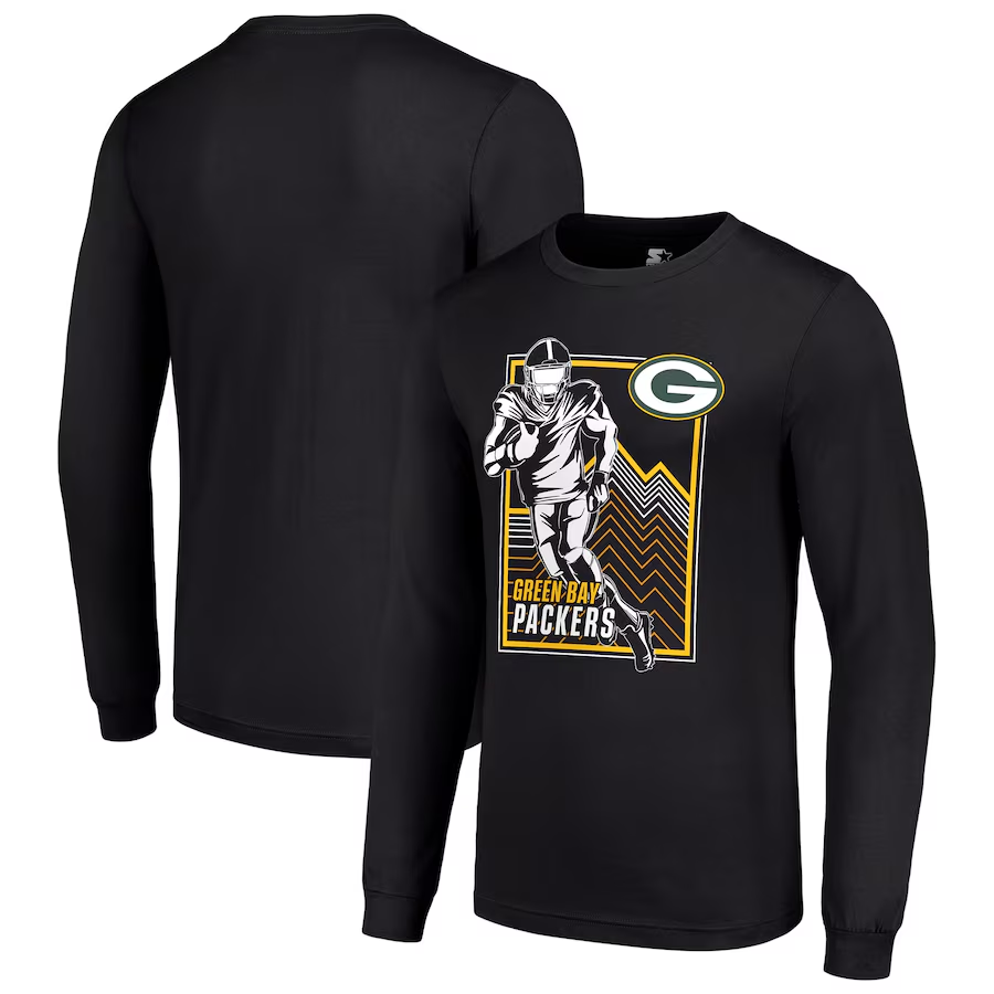 Men Green Bay Packers black 2024 NFL Long sleeve T Shirts